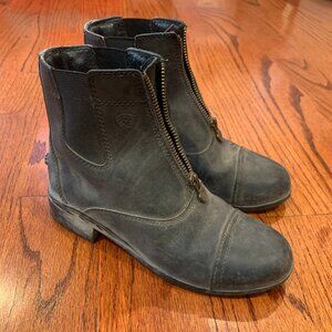 Ariat Kids Scout Zip Paddock Leather Riding Boots | Black | US size 1K